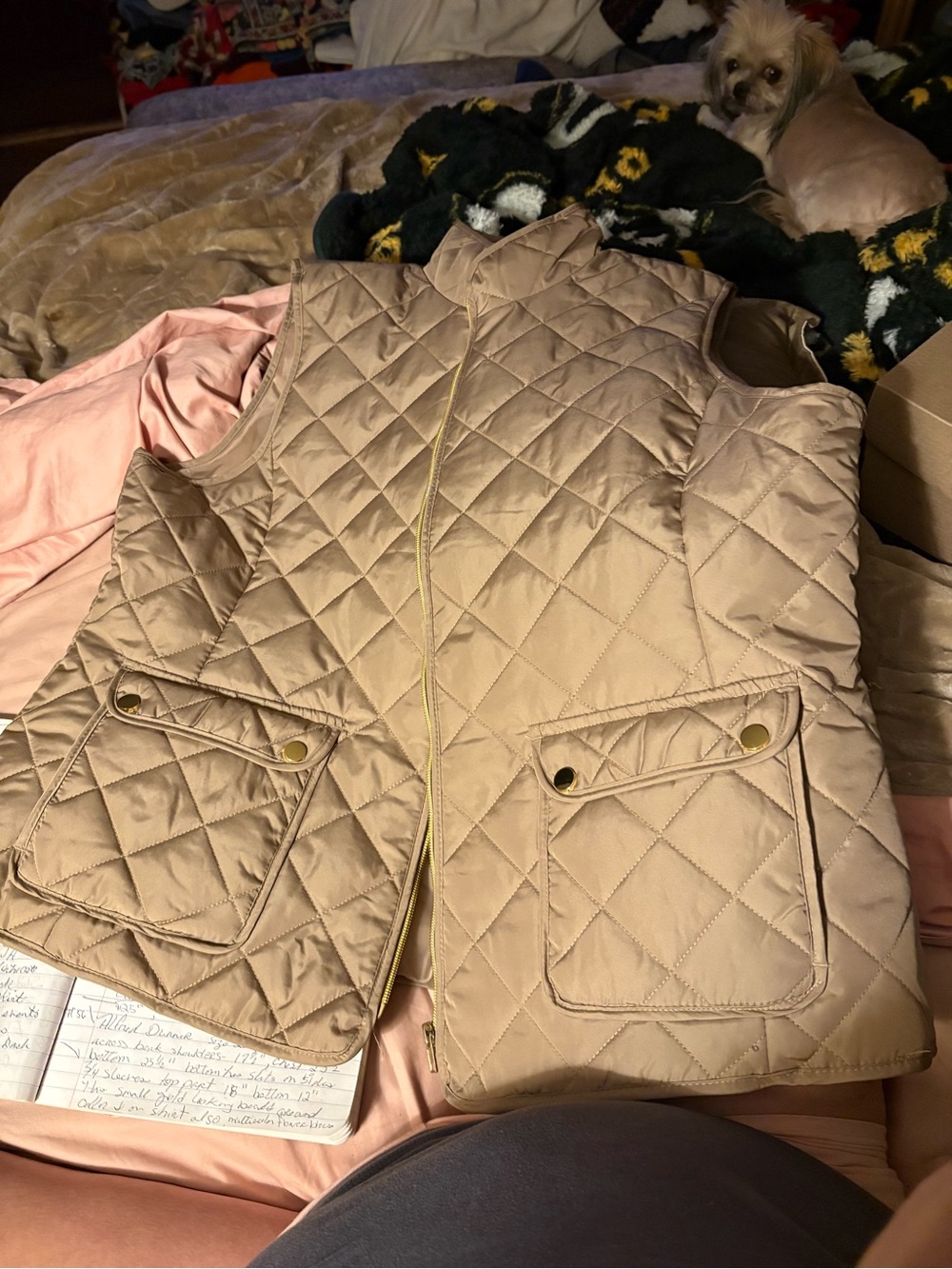 Quilted Sleeveless Vest - Beige St. John’s Bay
